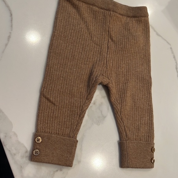 Zara knitwear taupe brown Rib KNIT LEGGINGS 1-3 months baby new with tags - Picture 6 of 6